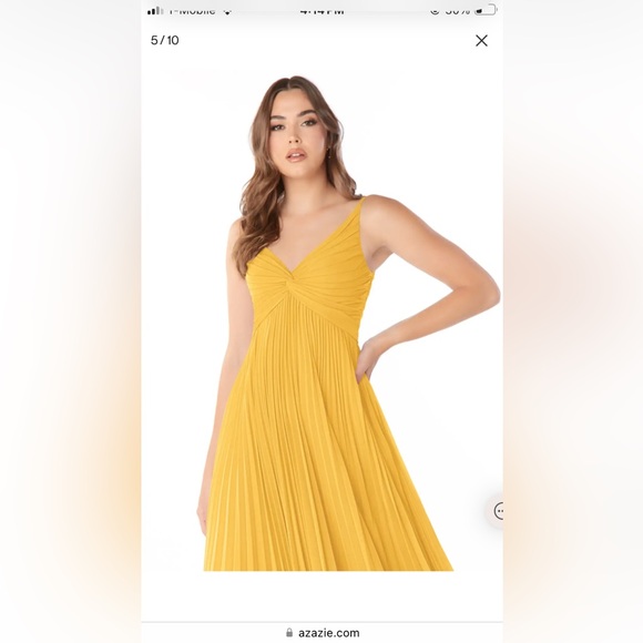 Worn once! Golden yellow ankle length formal dress-bridesmaid, homecoming, prom - Picture 4 of 9